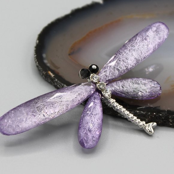 Jewelry - Dragonfly symbol of change pin brooch purple